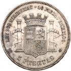 Spain. 5 Pesetas, 1870 (70)-SNM NGC About Unc - 2