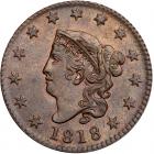 1818 N-9 R3 PCGS graded MS64+ Brown, CAC Approved