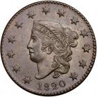 1820 N-5 R3 Small Date PCGS graded MS64 Brown, CAC Approved