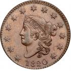 1820 N-11 R2 Large Date PCGS graded MS63+ Red & Brown, CAC Approved