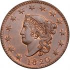 1820 N-13 R1 Large Date PCGS graded MS65 Brown, CAC Approved