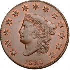 1829 N-7 R3 Large Letters PCGS graded MS64 Brown, CAC Approved