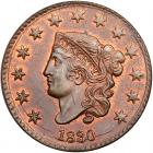 1830 N-4 R2 Large Letters PCGS graded MS65 Red & Brown, CAC Approved