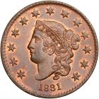 1831 N-7 R1 Large Letters PCGS graded MS65 Red & Brown, CAC Approved