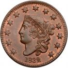 1832 N-1 R2 Medium Letters PCGS graded MS64+ Red & Brown, CAC Approved