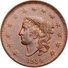 1834 N-6 R3 Large 8, Stars, & Letters PCGS graded MS64 Brown, CAC Approved