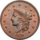 1835 N-8 R1 Head of 1836 PCGS graded MS64 Red & Brown, CAC Approved