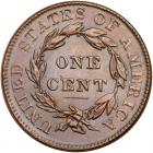 1837 N-1 R3 Plain Hair Cord, Medium Letters PCGS graded MS64 Brown, CAC Approved - 2