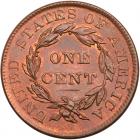 1837 N-4 R2 Plain Hair Cord, Medium Letters PCGS graded MS65 Red & Brown, CAC Approved - 2