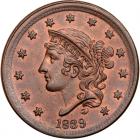 1839 N-4 R1 Silly Head PCGS graded MS66 Red & Brown, CAC Approved