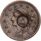 1839 N-9 R2 Silly Head, Counterstamped for Chile, PCGS Genuine, XF Details, Damage