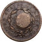1839 N-9 R2 Silly Head, Counterstamped for Chile, PCGS Genuine, XF Details, Damage - 2