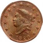 1820 N-13 R1 Large Date PCGS graded MS65 Red & Brown, CAC Approved