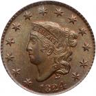 1824 N-2 R2 PCGS graded MS65 Brown, CAC Approved