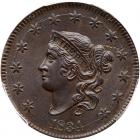 1834 N-6 R3 Large 8, Stars, & Letters PCGS graded MS63 Brown, CAC Approved