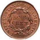 1837 N-13 R2 Medium Letters, Plain Hair Cord PCGS graded MS65 Red & Brown, CAC Approved - 2