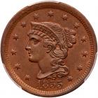 1855 N-3 R1 Upright 55 PCGS graded MS64+ Brown, CAC Approved