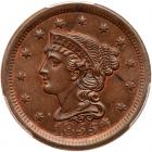 1855 N-9 R1 Italic 55 with Knob-on-Ear PCGS graded MS64 Brown, CAC Approved