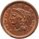 1856 N-3 R1 Italic 5 PCGS graded MS64 Red & Brown, CAC Approved