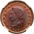 1863 Patriotic US Civil War Token Fuld-34/277a NGC graded MS64 Red & Brown