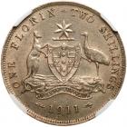 Australia. Florin, 1911 NGC About Unc - 2