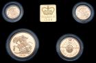 Great Britain. Gold Proof Four-Coin Sovereign Collection. 5 and 2 Pounds; Sovereign and Half Sovereign, 1994