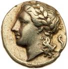 Sicily, Syracuse. 317-319 B.C. <I>Struck under Agathakles. </I> EL 50 Litrai (3.56 g)