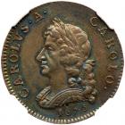 Great Britain. Pattern Farthing, 1676 NGC AU55