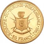 Burundi. 50 Francs, 1962 Choice Brilliant Proof - 2