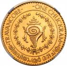 India: Travancore. Gold Off Metal Striking of Chuckram, ND (1939-1949) NGC Proof - 2