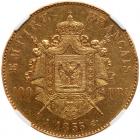 France. 100 Francs, 1855-A NGC About Unc - 2