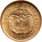 Colombia. 5 Pesos, 1929 (Medellin) NGC MS65 - 2