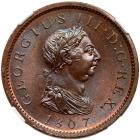 Great Britain. Penny, 1807 NGC MS66 BR