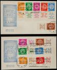 1948, 3m-50m First Coins Tab FDC (x2) (Sc 1-6)