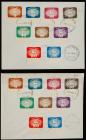 Postage Dues, 1952, 3m-10m Complete Tab FDC (x2) (Sc J12-J20)