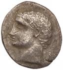 Iberia, Punic issues. Silver 1/2 Shekel (3.53 g), ca. 237-209 BC About VF