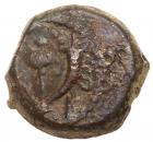 Judaea, Hasmonean Kingdom. Judah Aristobulus I (Yehudah). Æ Prutah (2.19 g), 104-103 BCE