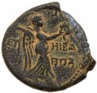 Judaea, Herodian Kingdom. Agrippa II, with Titus. AE 24 (11.25 g), ca. 50-100 CE - 2