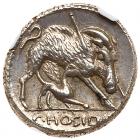 C. Hosidius C.f. Geta. Silver Denarius (3.96 g), 64 BC - 2