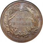 1859 Pattern Half Dollar. Copper, reeded edge. Judd-238. Pollock-294. Rarity 5 - 2