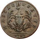 1787 Massachusetts Cent Ryder 2b-A Rarity-1 VF25 - 2