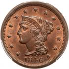 1846 N-2 R2 Small Date with Repunched 1 PCGS graded MS65 Red & Brown, CAC Approved