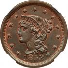 1853 N-10 R1 Repunched 18 NGC graded MS64 Brown