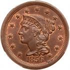 1856 N-1 R1 Italic 5 PCGS graded MS65 Brown, CAC Approved