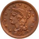 1856 N-19 R2 Italic 5 with Repunched 856 PCGS graded MS63 Brown