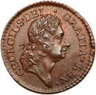 1723 Wood's Hibernia Farthing. DEI GRATIA REX PCGS MS63 BR