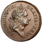 1722 Wood's Hibernia Halfpenny. Type 1, harp at left