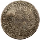 France. Ecu Aux Lauriers, 1738-E (Tours mint) Choice VF - 2