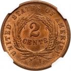 1864 2C. Lg Motto NGC MS65 RB - 2