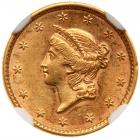 1852 $1 Gold Liberty NGC AU58